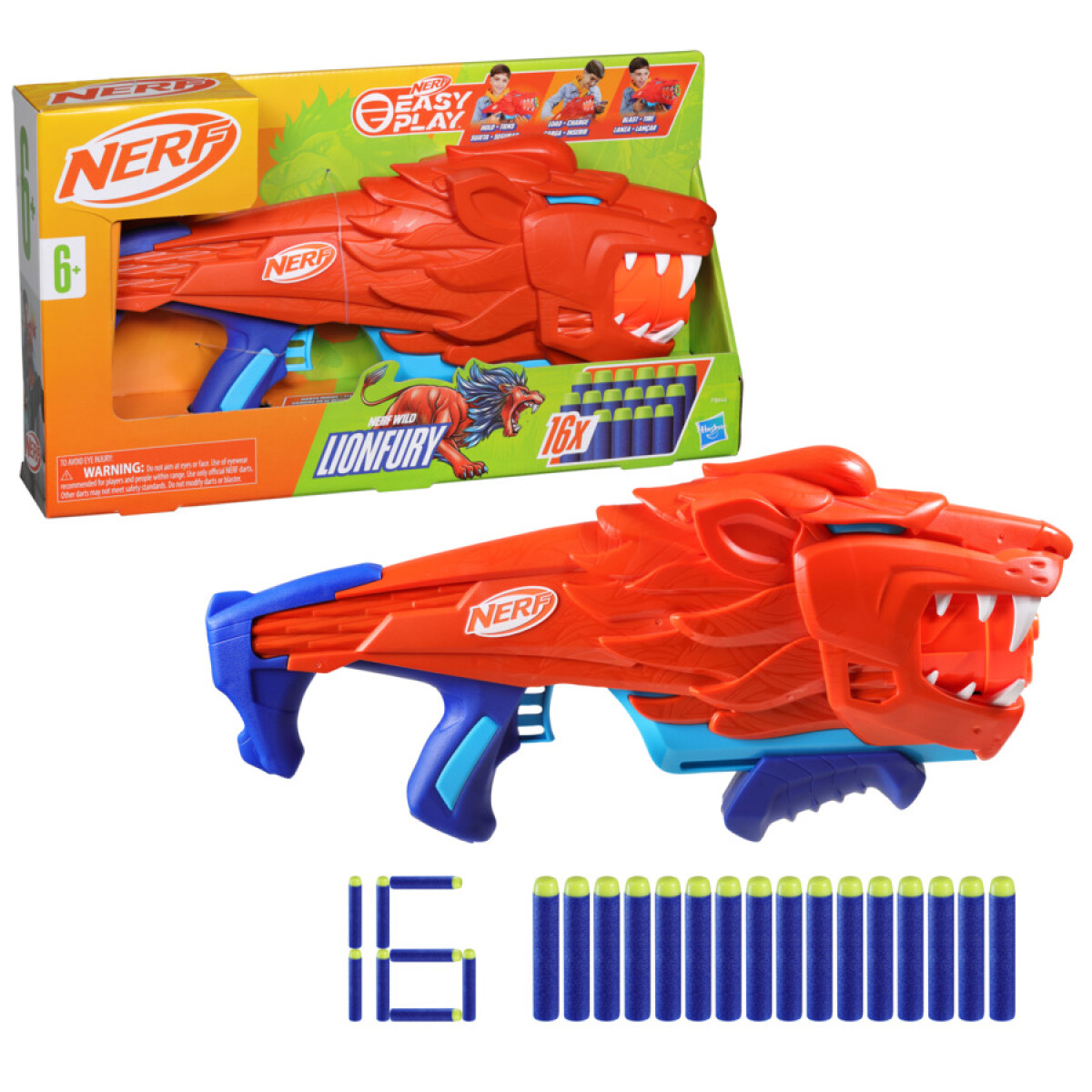 Pistola Lanzadora De Dardos Nerf Wild Lionfury 