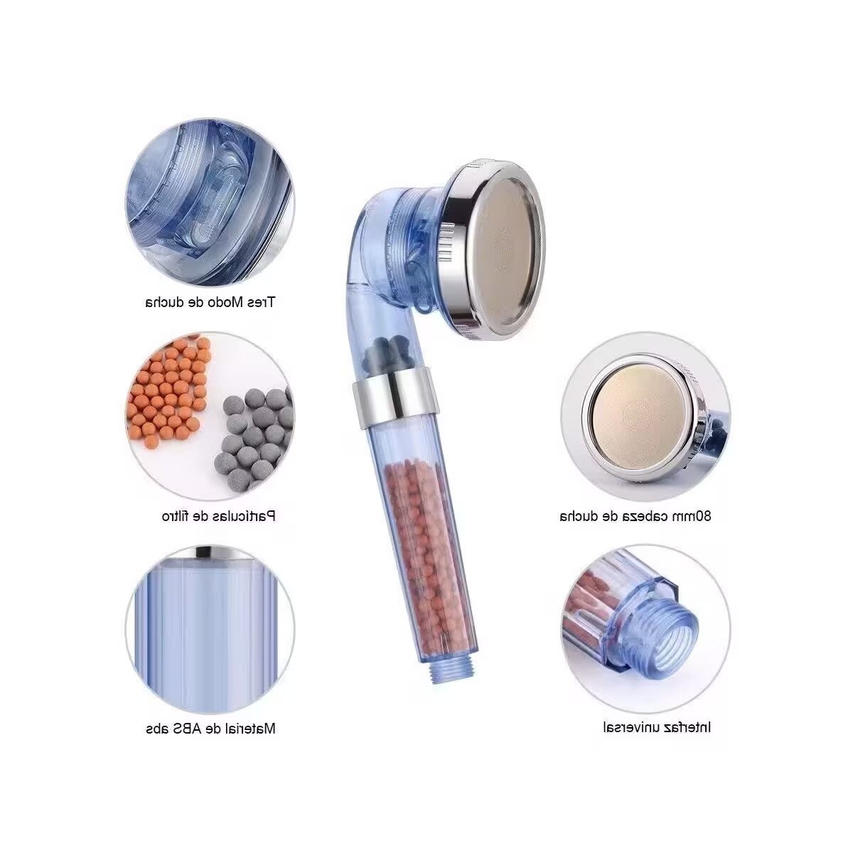 Teléfono De Ducha Filtro De Piedras 3 Posiciones 