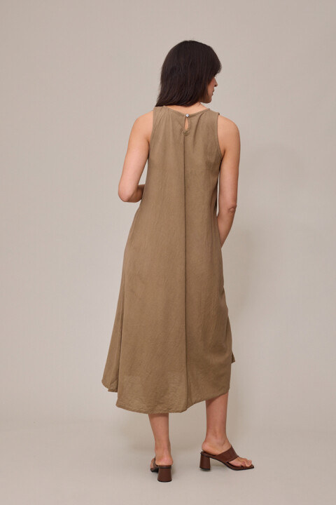 VESTIDO LARGO VALAR POLANCO Tabaco