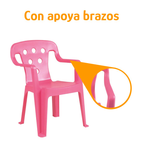 Set Mesa 54x54x46cm y 2 Sillas Infant Plást Reforzado 40kg Rosa