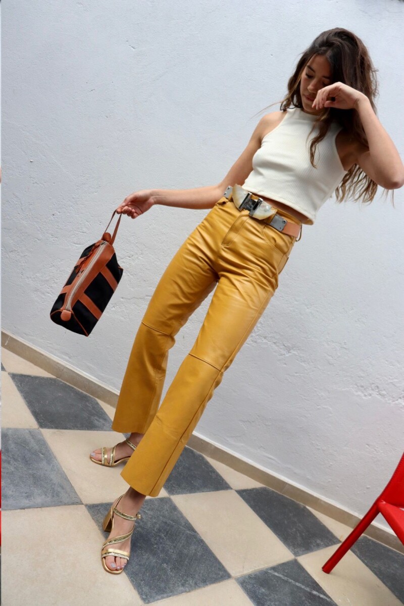 Leather Jeans Crawford - Mostaza 