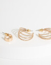 Aros Argollas Set Re Isa Set De Argollas De Metal Reciclado - Dorado