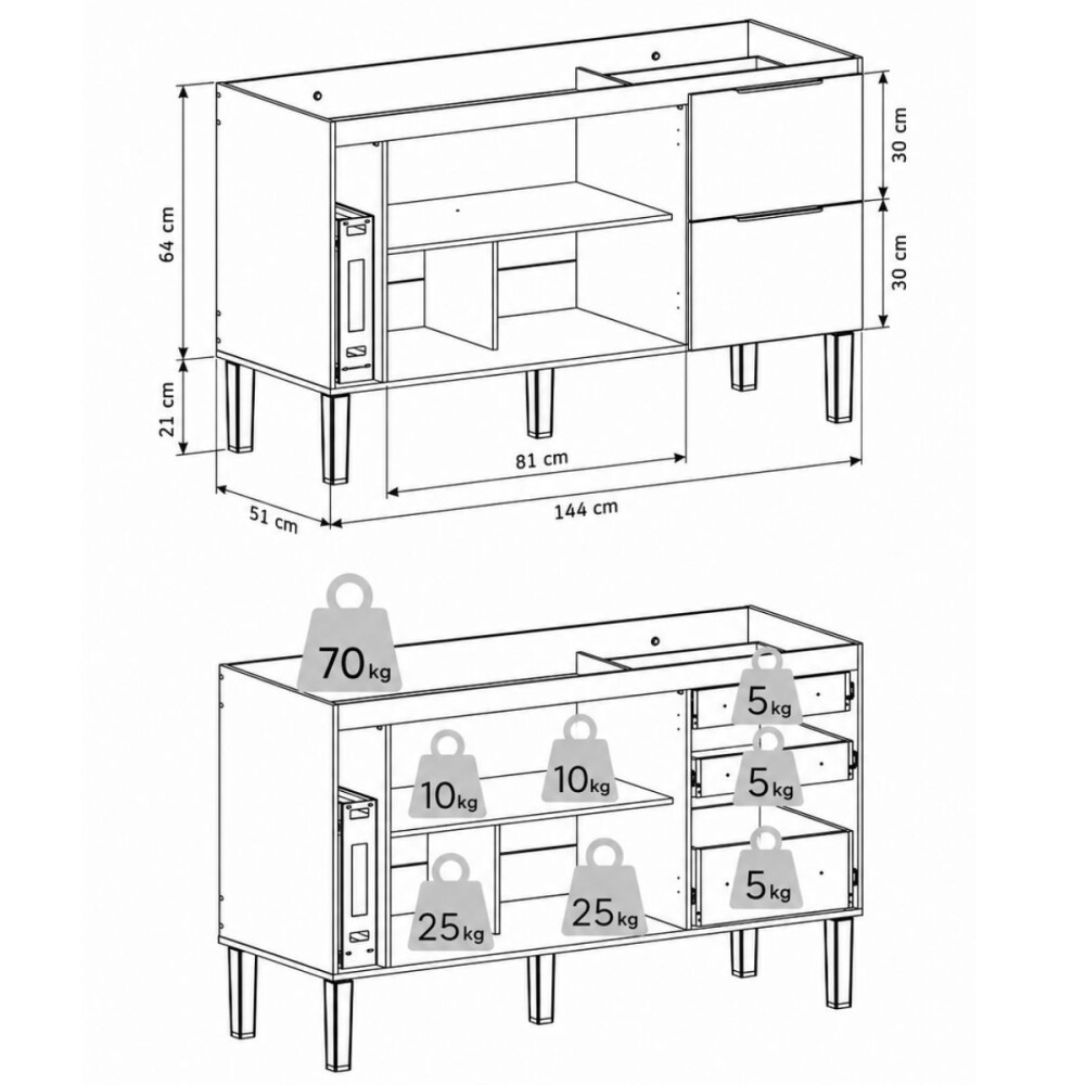 Mueble de cocina bajo mesada gris y aéreo 150 cm Cisne Mueble De Cocina Bajo Mesada Gris Y Aéreo 150 Cm Cisne