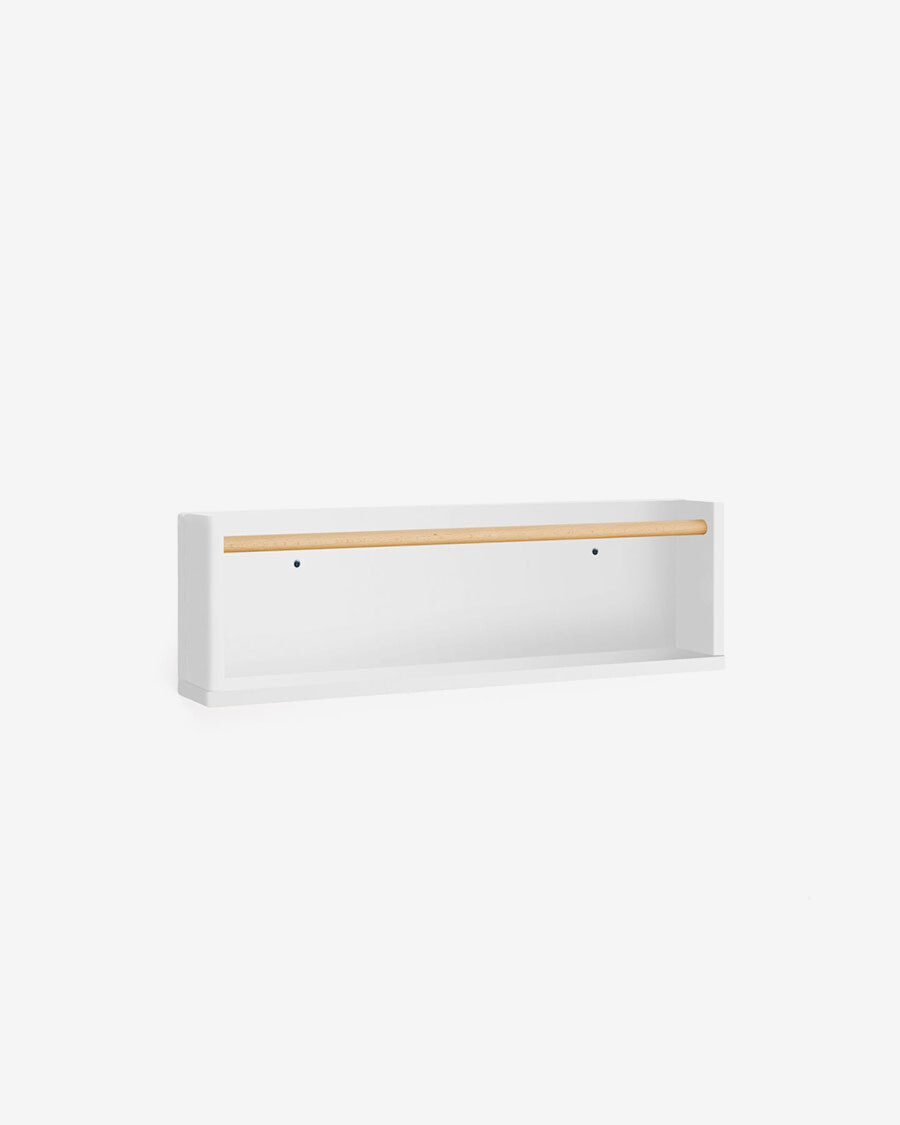 Estante Shantal de madera maciza de haya acabado blanco 64 x 20 cm Estante Shantal de madera maciza de haya acabado blanco 64 x 20 cm