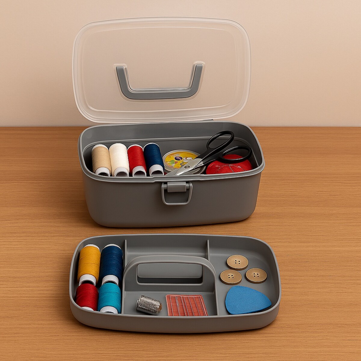 CAJA ORGANIZADORA CON BANDEJA M - MULTICOLOR 