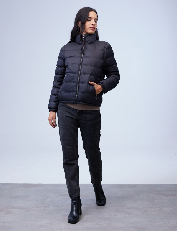 Campera Plumas Reversible NEGRO