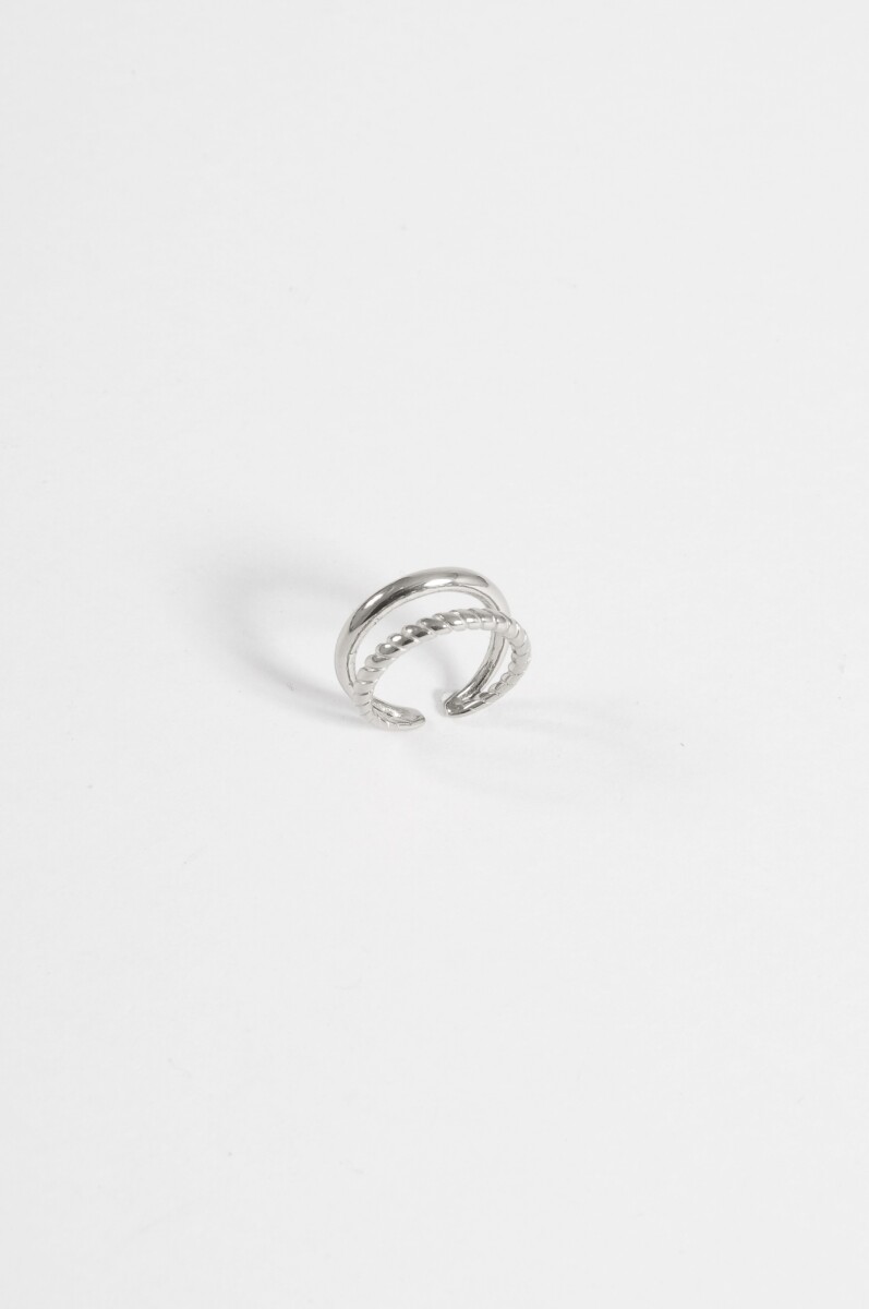 Anillo acero doble - plateado 