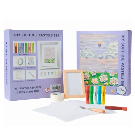 Kit Oleo Pasteles 12 pcs Tonos Violetas y Verdes