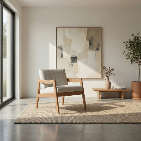 Butaca Lunna - Tela Rústica 557 (Beige)