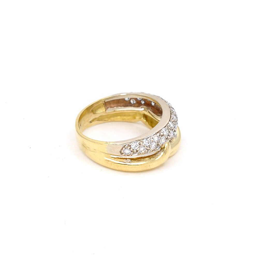 Anillo En Oro 18K Combinado Con Brillantes Anillo En Oro 18K Combinado Con Brillantes
