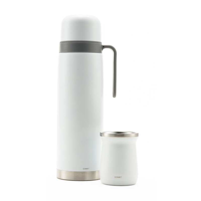 Set termo Comet Bologna 1 lt + Mate de 160 ml Blanco