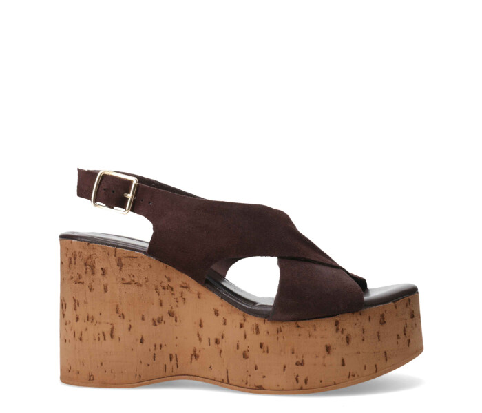 Sandalias de Mujer Bottero con Plataforma de Corcho Marrón Café