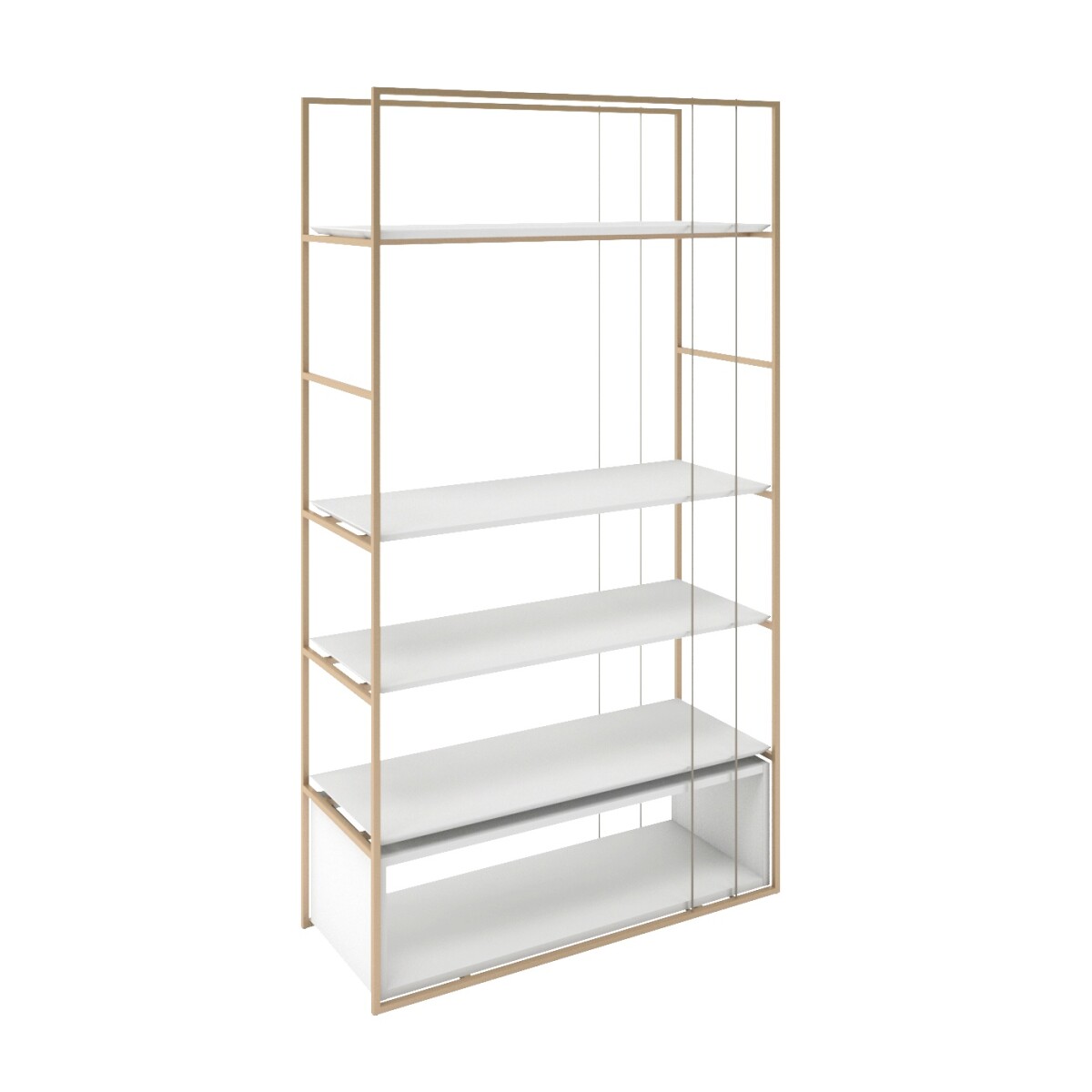 Biblioteca Columbia - Off White y Metal Dorado 
