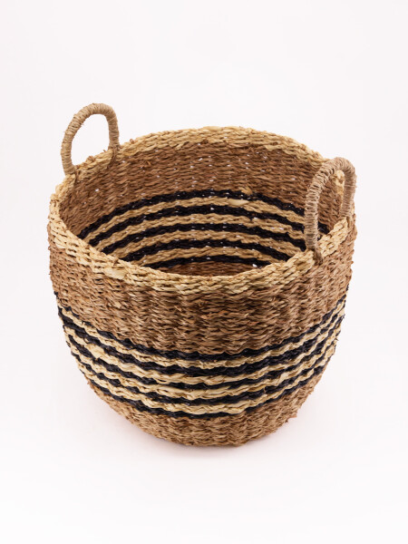 CANASTO RAYAS CON ASAS MARRON