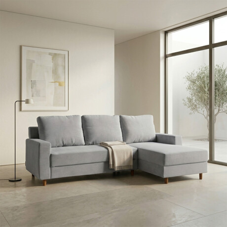 Rinconera Lucci - Tela Microfibra - Chaise derecho Berlin 05 (Ceniza)