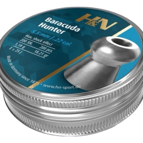 Chumbos Hyn Baracuda Hunter Calibre 5,5mm 18.21 grains x 200 unidades Chumbos Hyn Baracuda Hunter Calibre 5,5mm 18.21 grains x 200 unidades