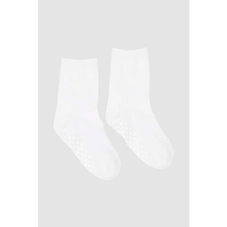 Medias lisas con antideslizante Blanco
