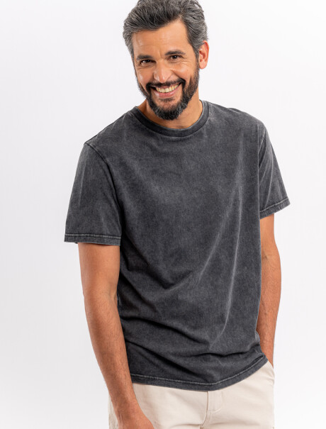T-shirt m/c estoneada negro