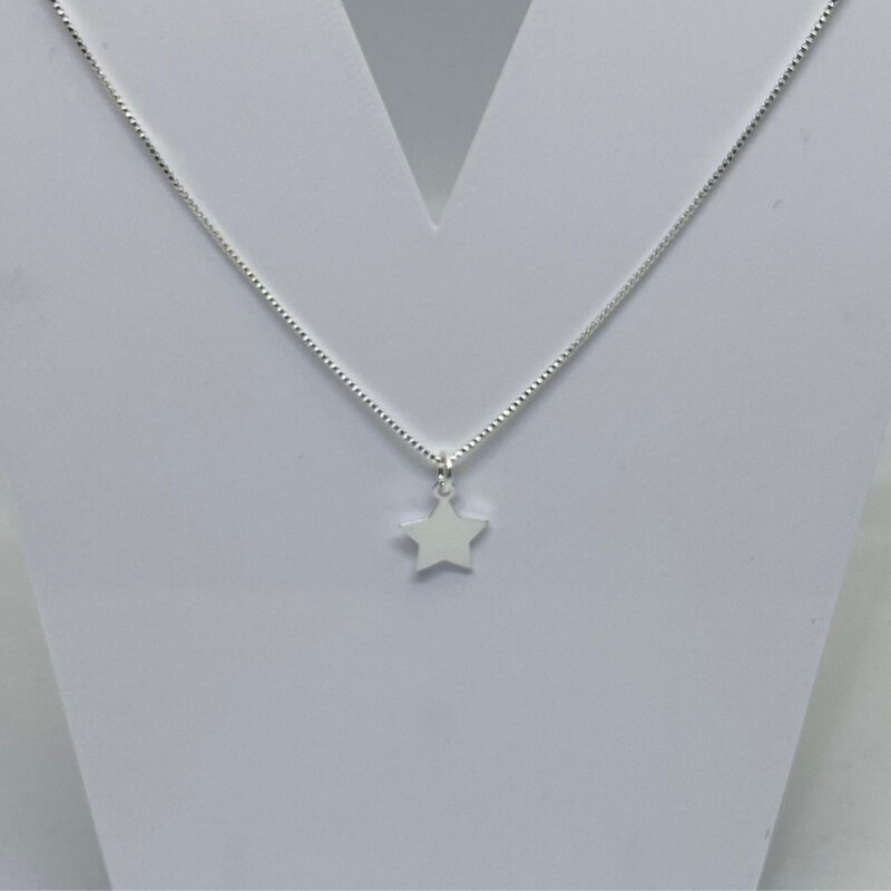 CONJUNTO DE PLATA , CADENA TIPO VENECIANA CON ESTRELLA , LARGO 45CM L9dglt-338-x3