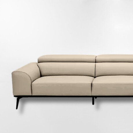 Sofá con chaise DUNA TELA BEIGE - DERECHO