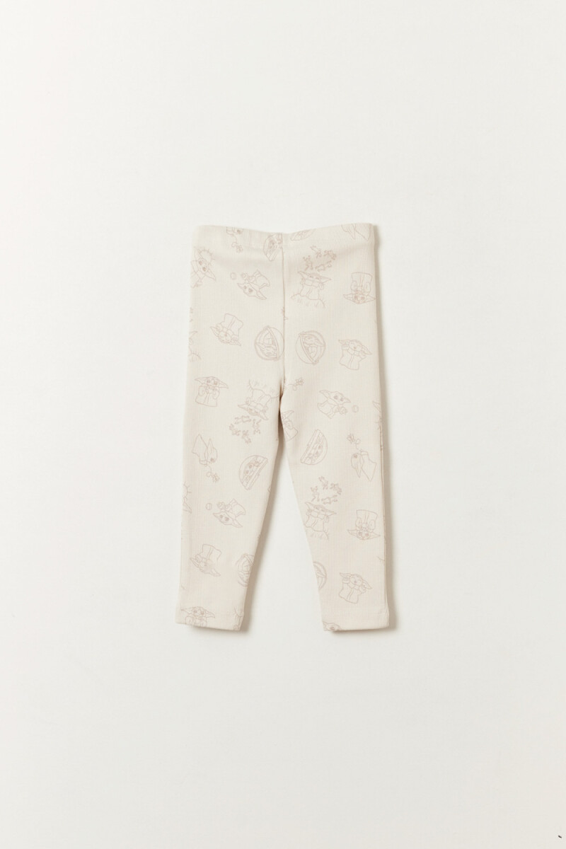 Calza estampada Grogu Beige