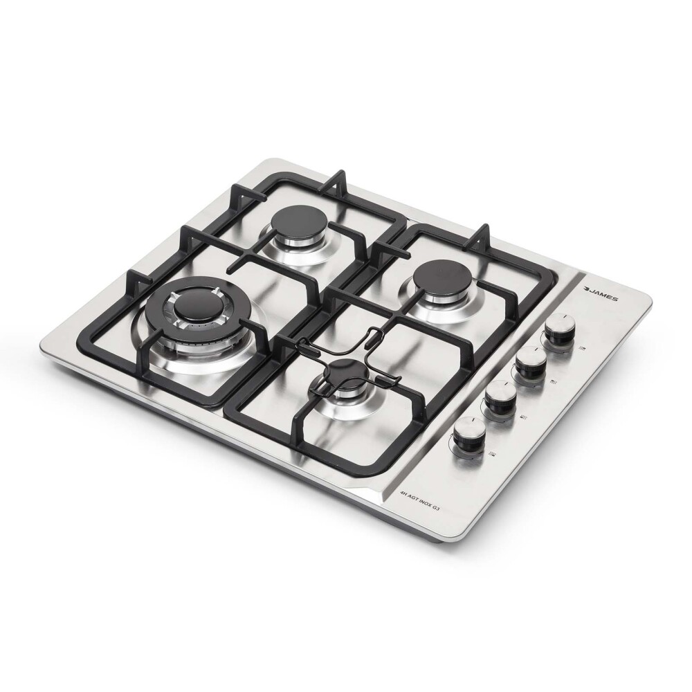 ANAFE DE EMPOTRAR A GAS 4-HORNALLAS GRIS JAMES 4H AGT INOX G3