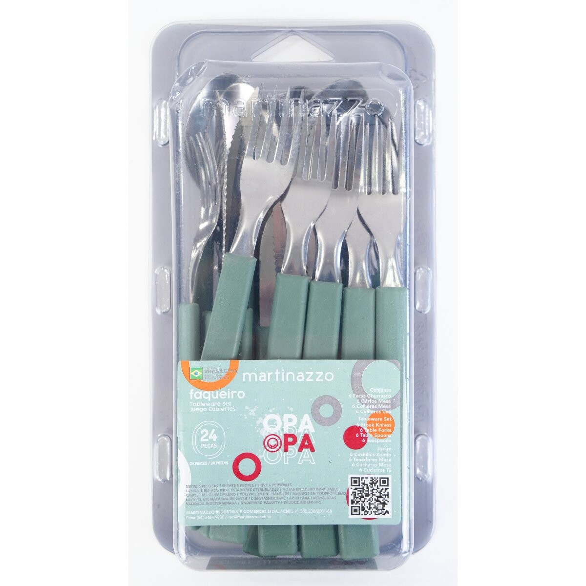 Juego de cubiertos verde x24 