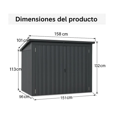 Galpón Ecodrop GAL06 Doble Puerta 158X101X132 001
