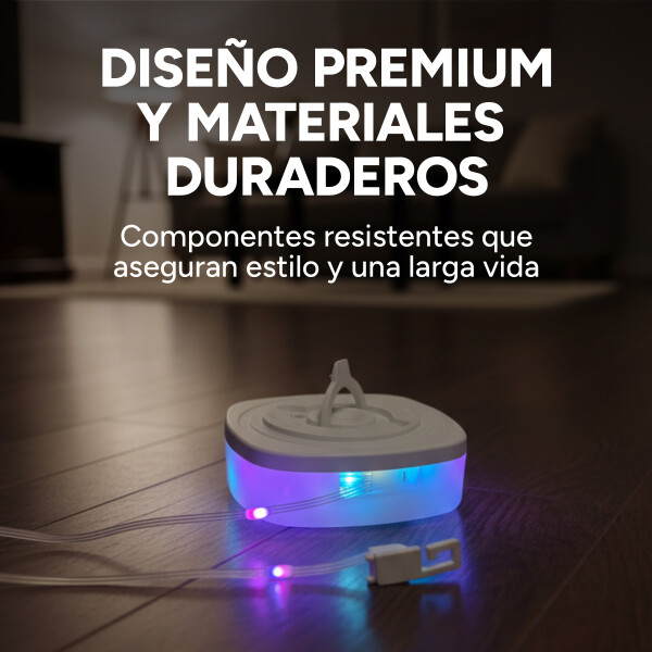 Cinta Tira Luz Led RGB Retráctil 5 Mts Bluetooth Recargable Color Blanco