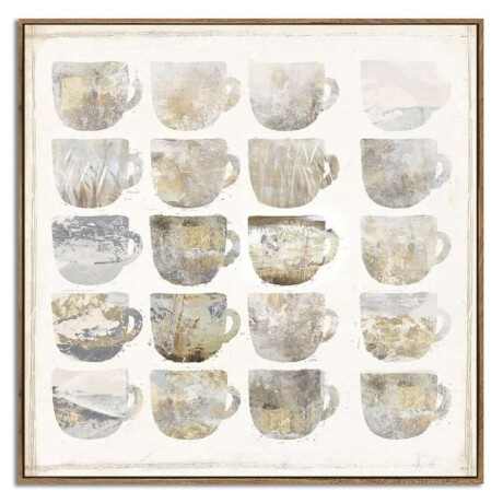 Cuadro Canvas 40X40Cm Marco Café Pasteles
