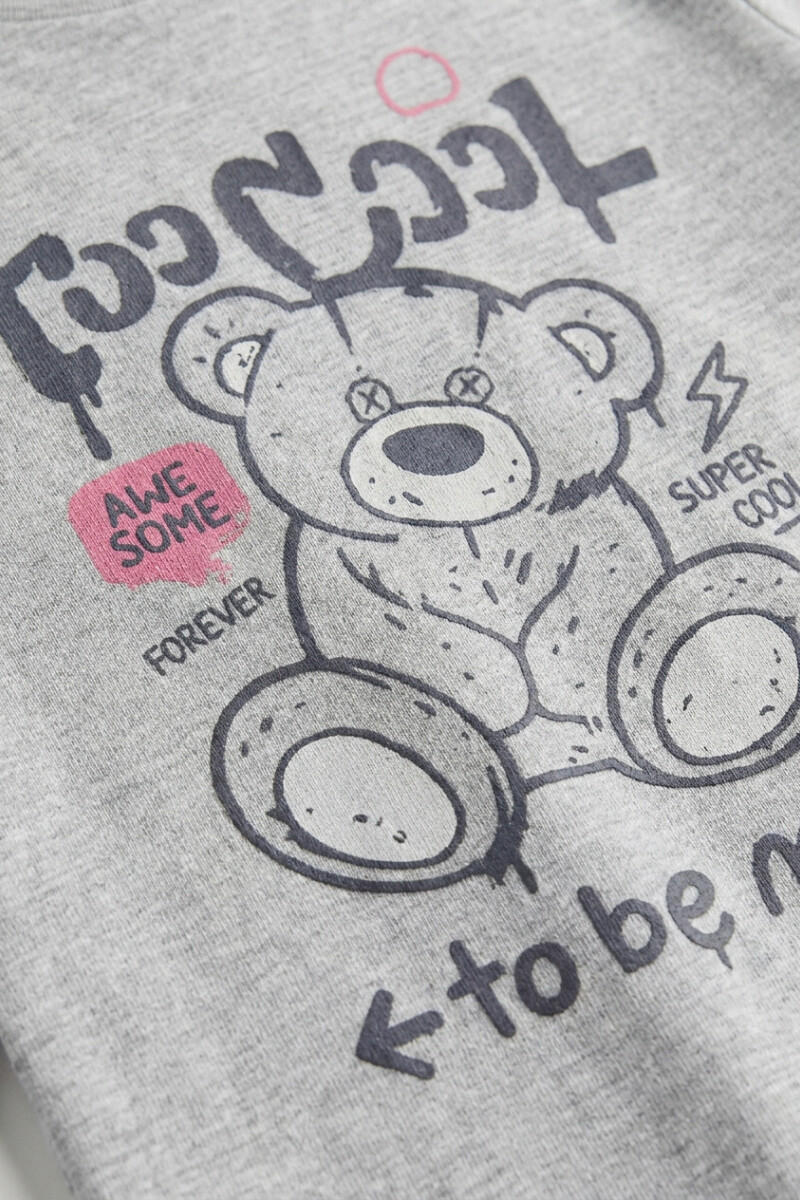 Camiseta manga larga GRIS MELANGE