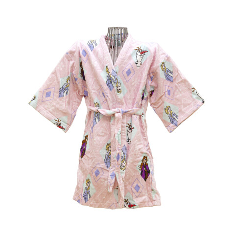 Bata de Baño Infantil Velour Frozen Talle P al G ROSA