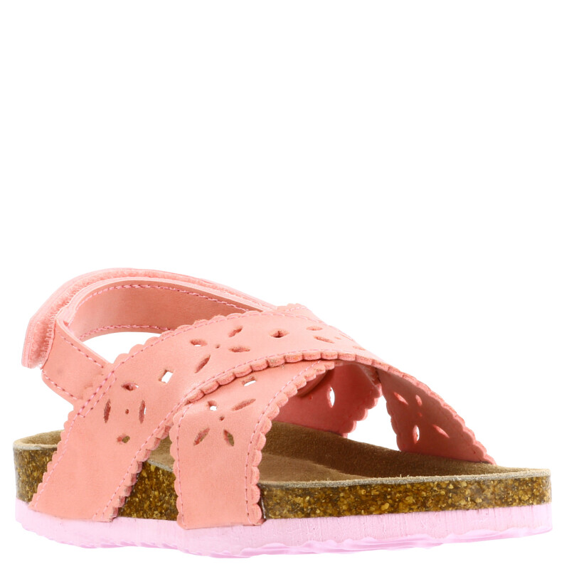 Sandalia de Niña Mini Miss Carol CROPS con diseño calado y velcro Rosado