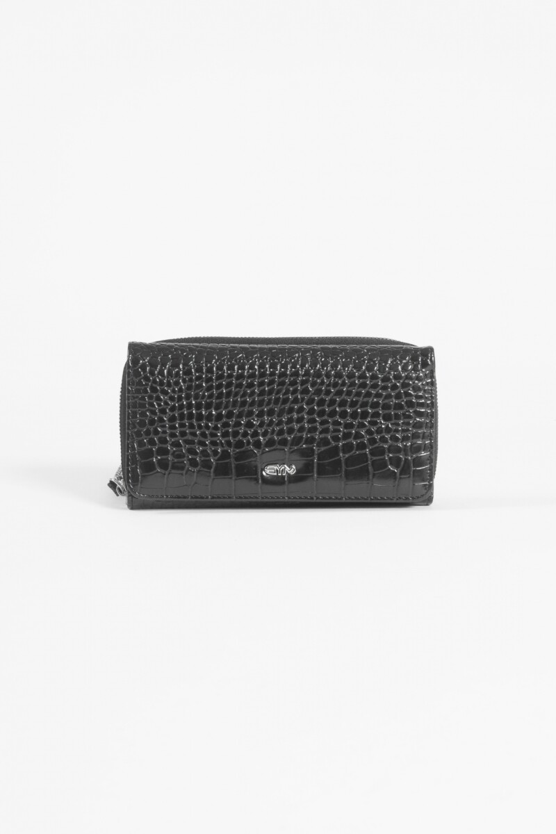 Billetera croco flap negro