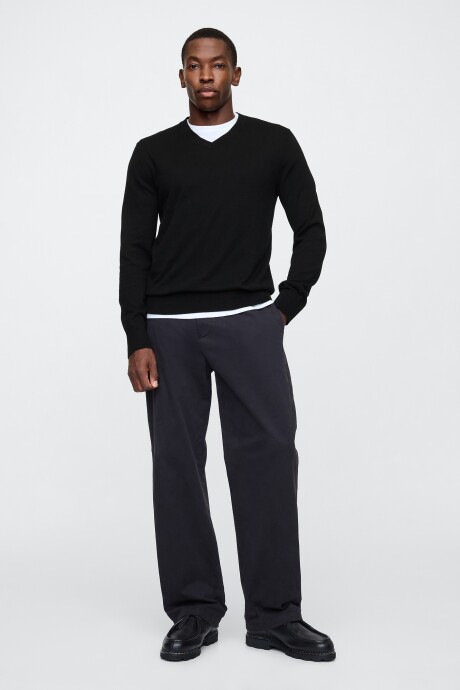 Buzo Algodòn Escote V Hombre Black