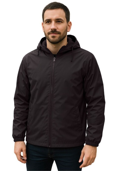 Campera impermeable forro polar Negro