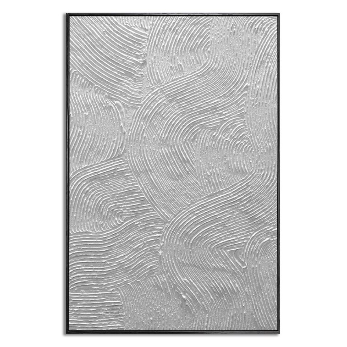 CUADRO CANVAS 60x90cm MARCO NEGRO PINTURA BLANCO 1 