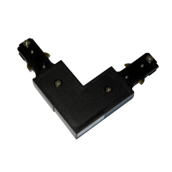 Conector eléctrico "L" para riel de 3 vías, negro NV1025