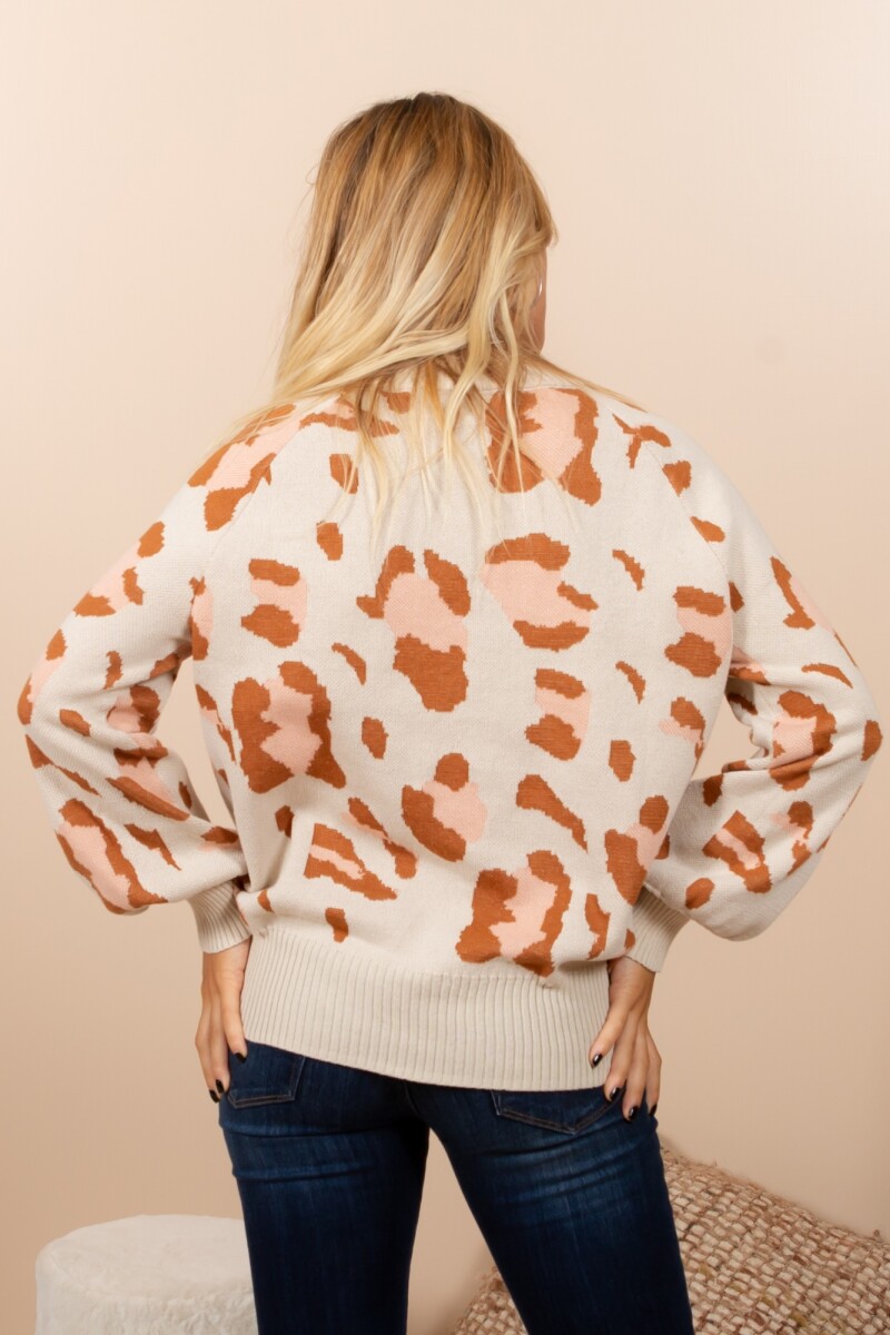 Sweater Animal Print Beige