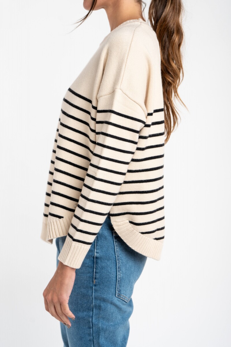 Sweater Rayado Negro