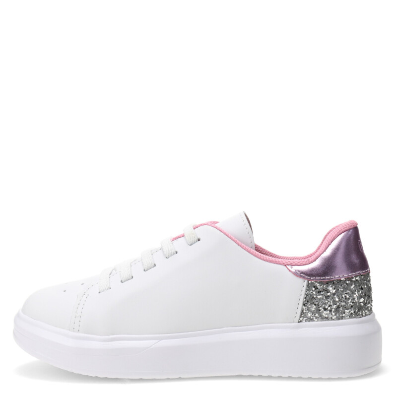 Championes Infantiles Bibi Glam Brillo Blanco - Plateado - Rosado