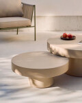 Mesa de centro Aiguablava de cemento verde Ø 66 cm beige Ø 66 cm