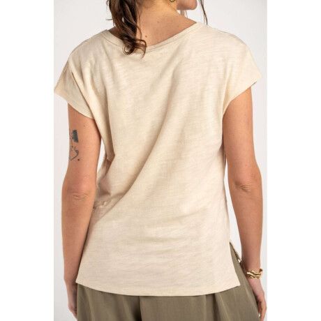 Remera Bordada Alodon Flame Beige