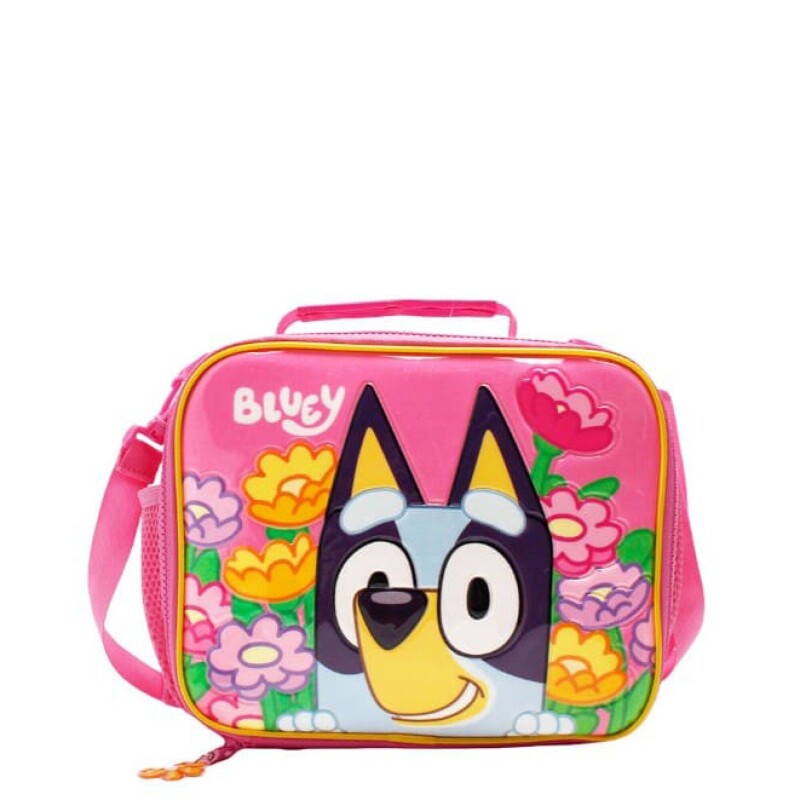 Lanchera Bluey Flores Fucsia - Amarillo