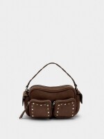 Bolso De Mano De Efecto Piel Con Tachuelas marron
