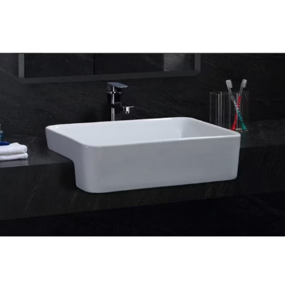 Bacha de semi encastre rectangular 48x37 cm blanca Dmc Bacha De Semi Encastre Rectangular 48x37 Cm Blanca Dmc