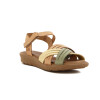 Country Sandalia Casual Cuero Tiras Combinada Cruzadas Verde-mix