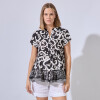 Blusa Lino Arabescos NEGRO/BLANCO