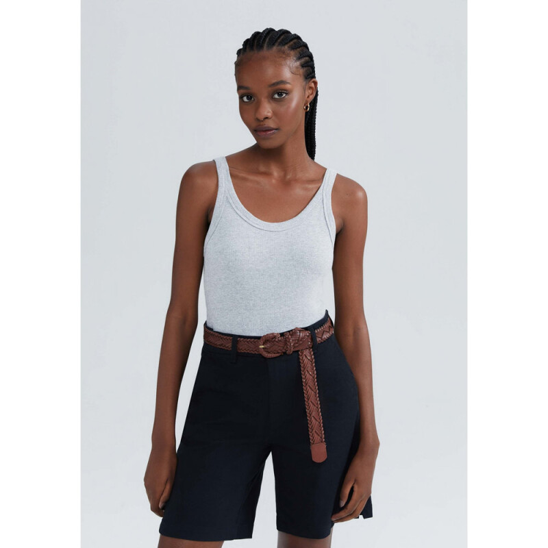 CAMISETA REGATA FEM CINZA MESCLA