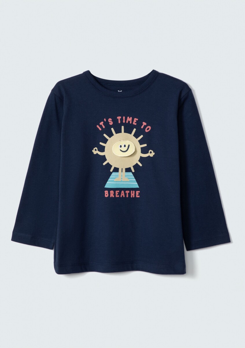 CAMISETA INFANTIL CON ESTAMPA - AZUL 